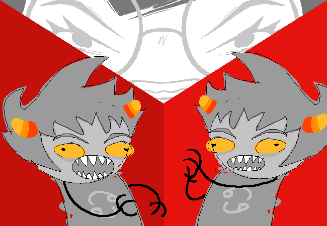 Karkat fighting himself.